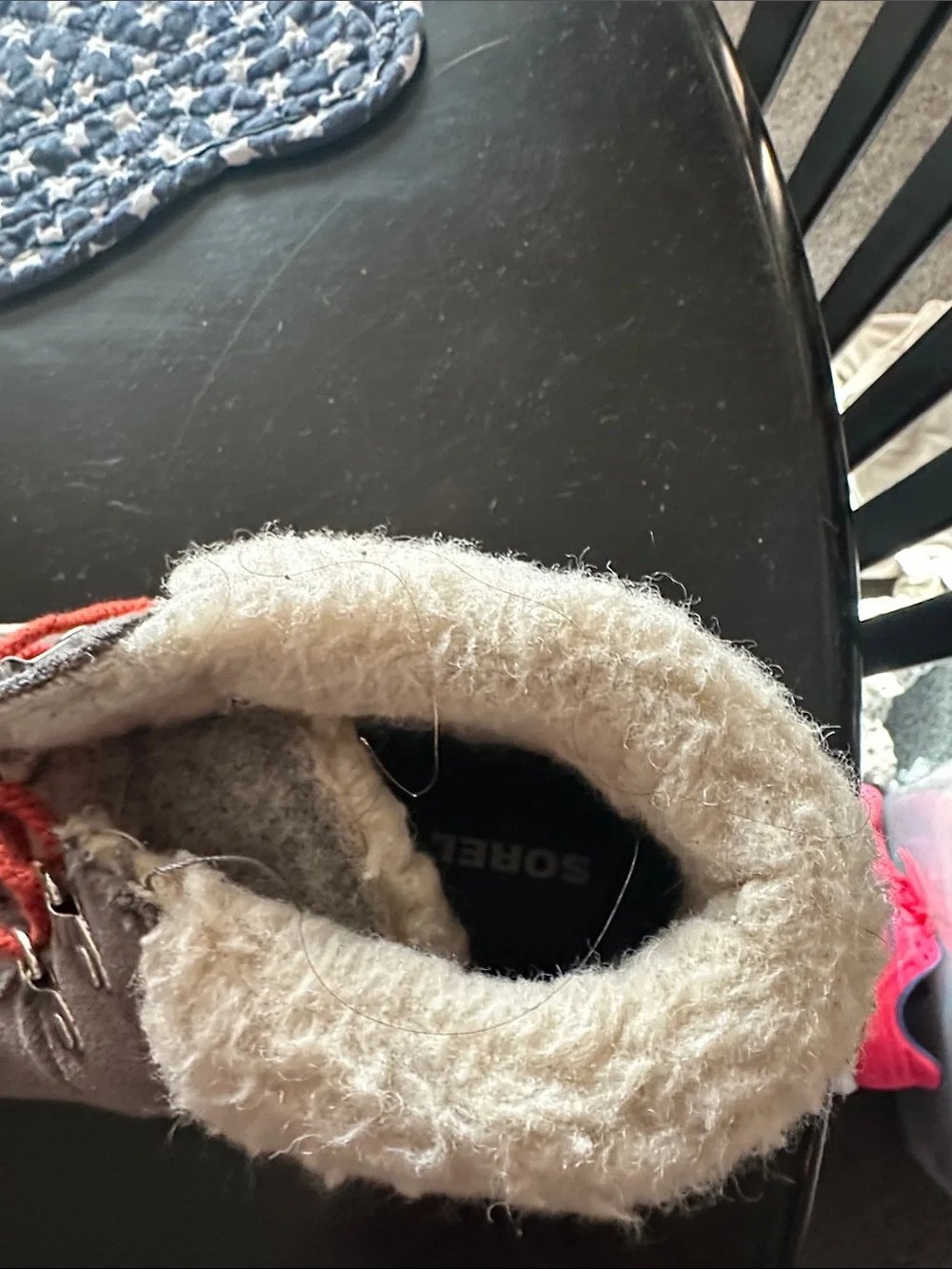 Sorel Women's Gray Suede Winter Boots with Red Laces
